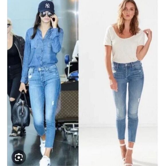 MOTHER the stunner ankle fray in graffiti girl- distressed Sz 26, $286 G29 - Picture 1 of 8